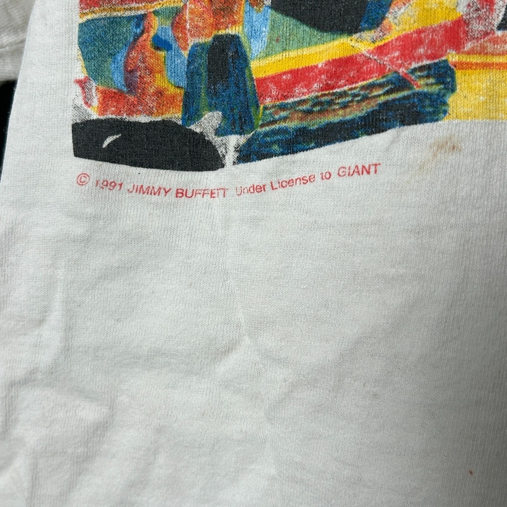 Vtg 1991 Jimmy Buffett Outposts Tour Shirt Mens XL Single Stitch Giant USA Tee - Picture 4 of 8